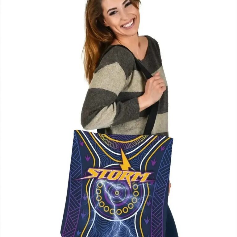 NRL Melbourne Storm Lightning Indigenous Tote Bag