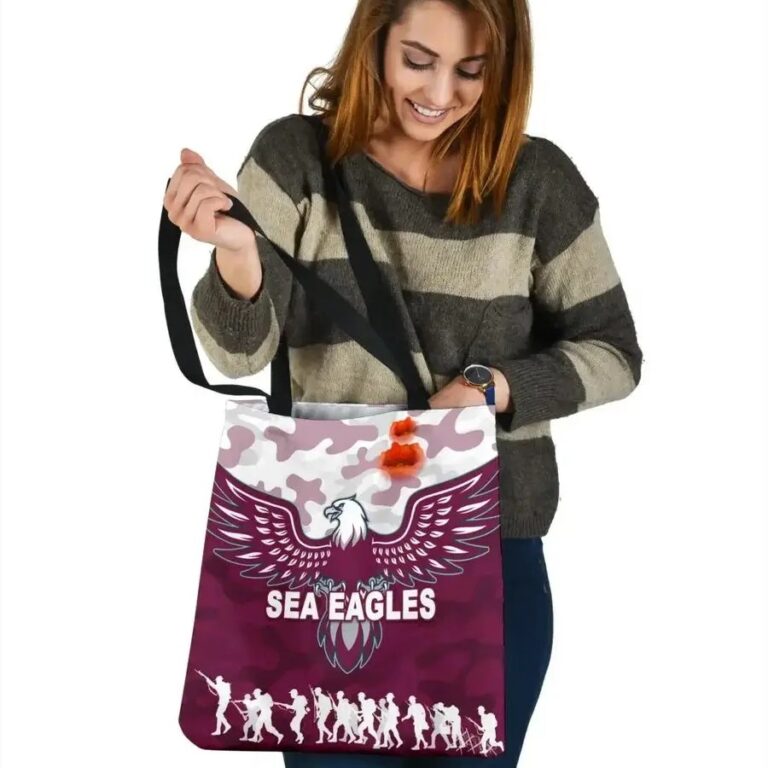 NRL Manly Warringah Sea Eagles Anzac Day Camouflage Tote Bag