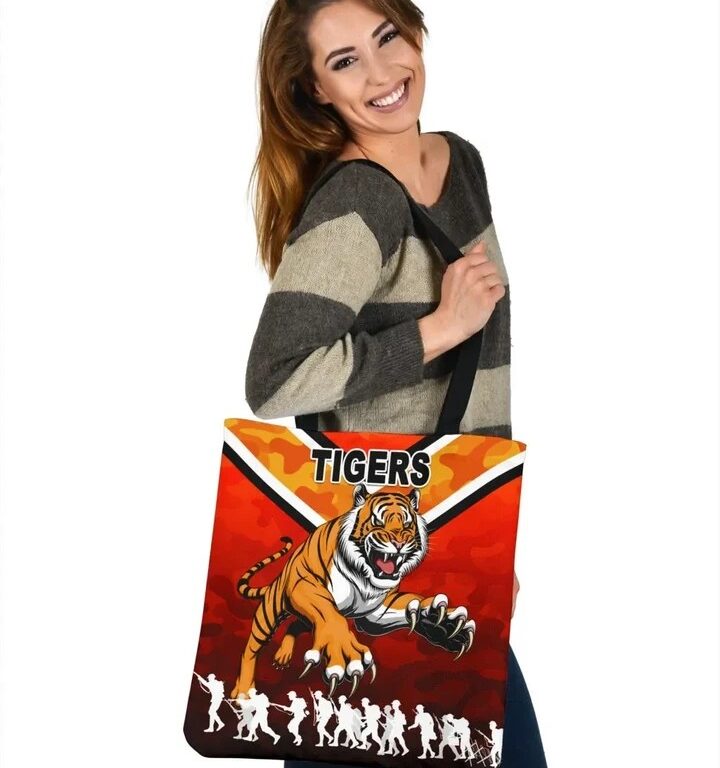 NRL Wests Tigers Anzac Day Camo Tote Bag