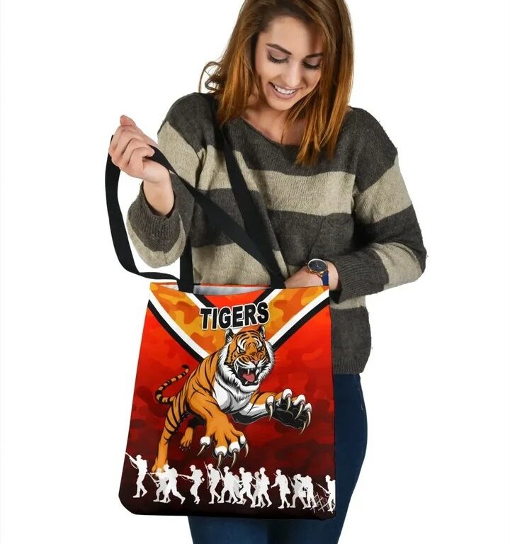 NRL Wests Tigers Anzac Day Camo Tote Bag