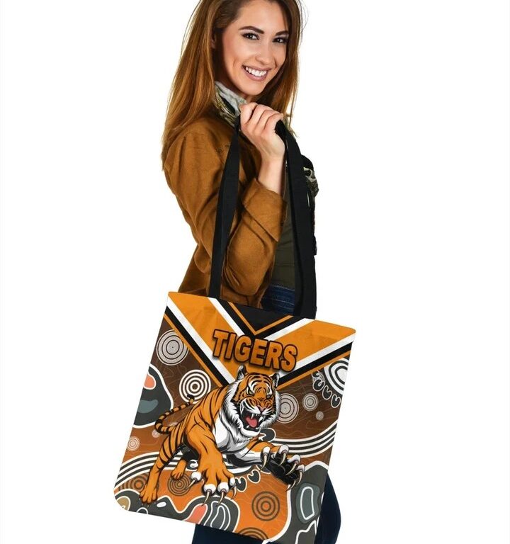 NRL Wests Tigers Orange Indigenous Tote Bag