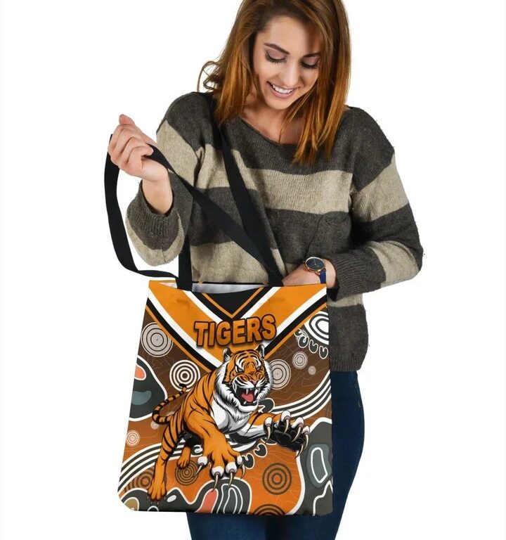 NRL Wests Tigers Orange Indigenous Tote Bag
