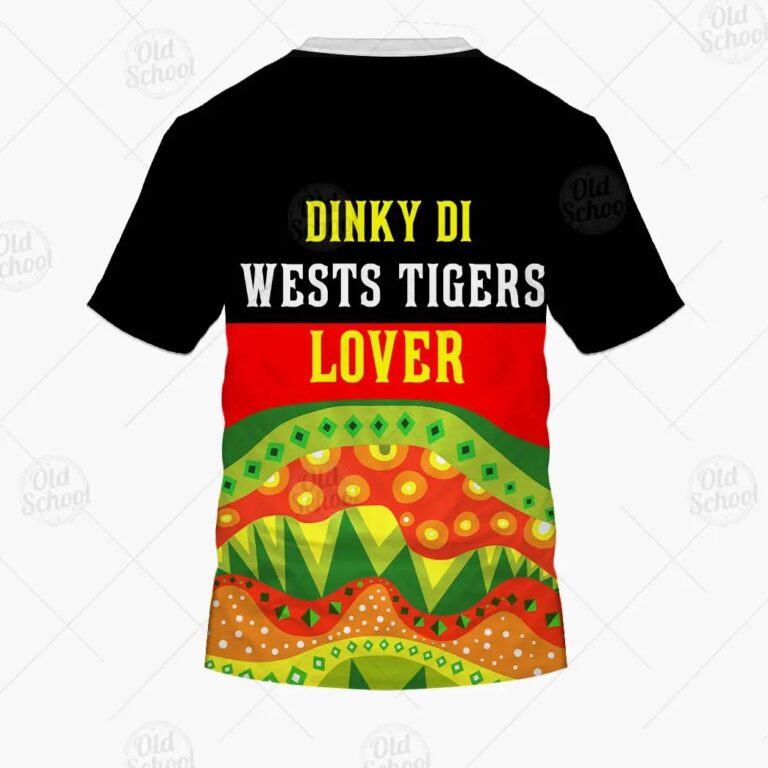 NRL Wests Tigers Dinky Di Lover Aboriginal Flag x Indigenous T-Shirt