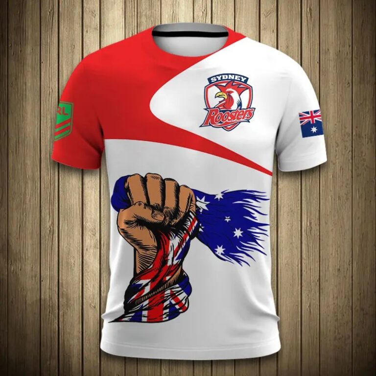 NRL Sydney Roosters Australian Flag T-Shirt