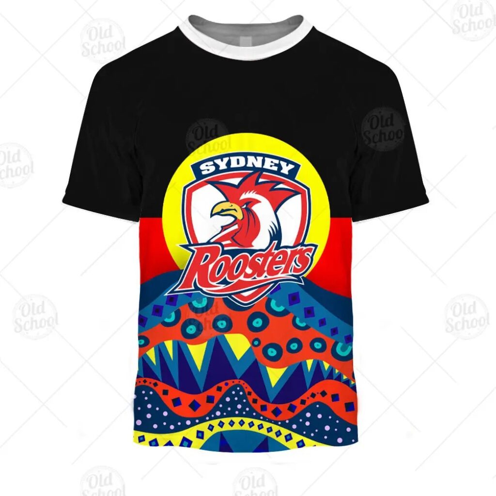 NRL Sydney Roosters Dinky Di Lover Aboriginal Flag x Indigenous T-Shirt