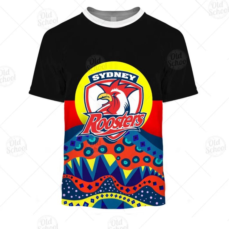 NRL Sydney Roosters Dinky Di Lover Aboriginal Flag x Indigenous T-Shirt