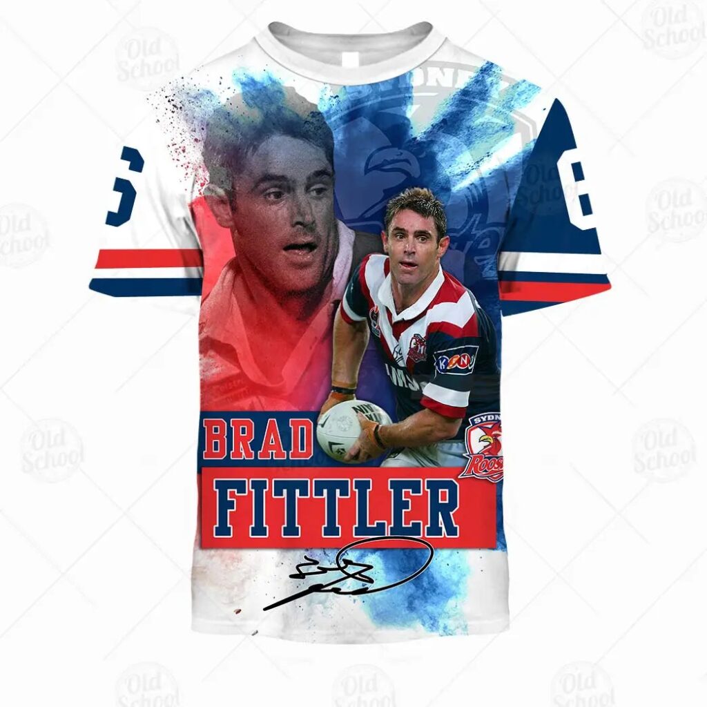 NRL Sydney Roosters Legend Brad Fittle T-Shirt