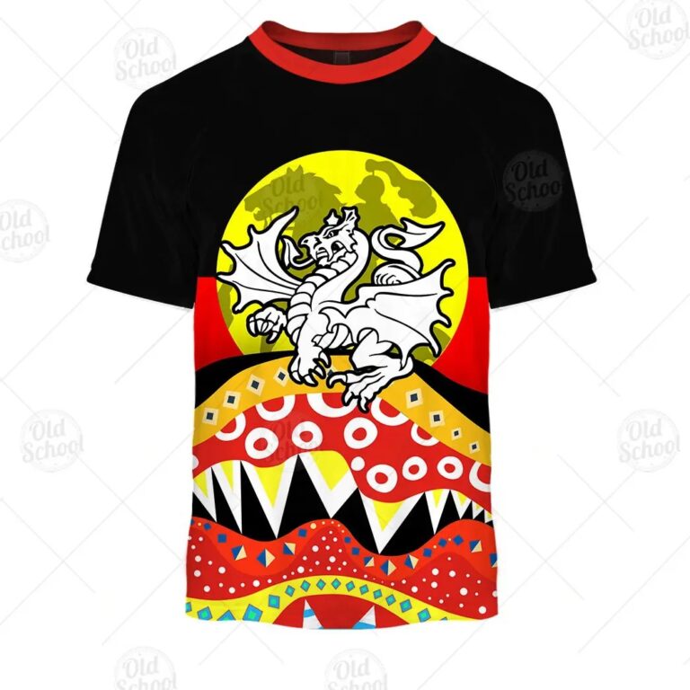 NRL St. George Illawarra Dragons Dinky Di Lover Aboriginal Flag x Indigenous T-Shirt