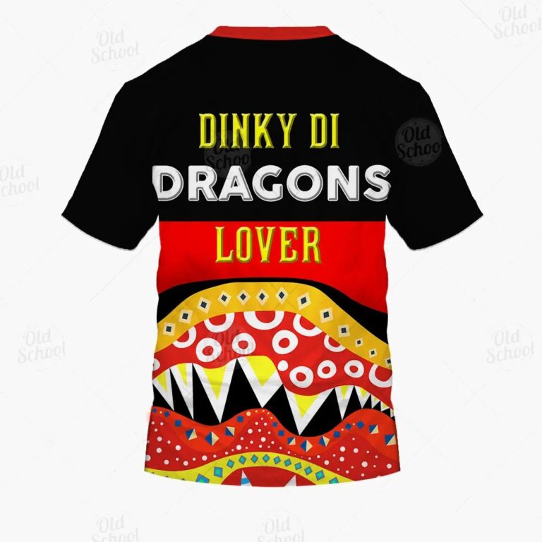 NRL St. George Illawarra Dragons Dinky Di Lover Aboriginal Flag x Indigenous T-Shirt