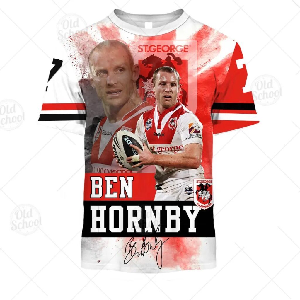NRL St. George Illawarra Dragons Ben Hornby T-Shirt T52 STYLE