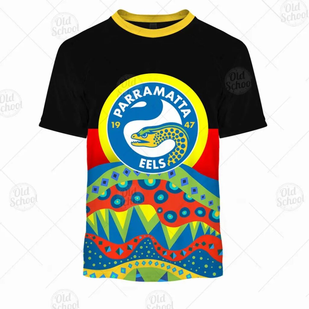 NRL Parramatta Eels Dinky Di Lover Aboriginal Flag x Indigenous T-Shirt