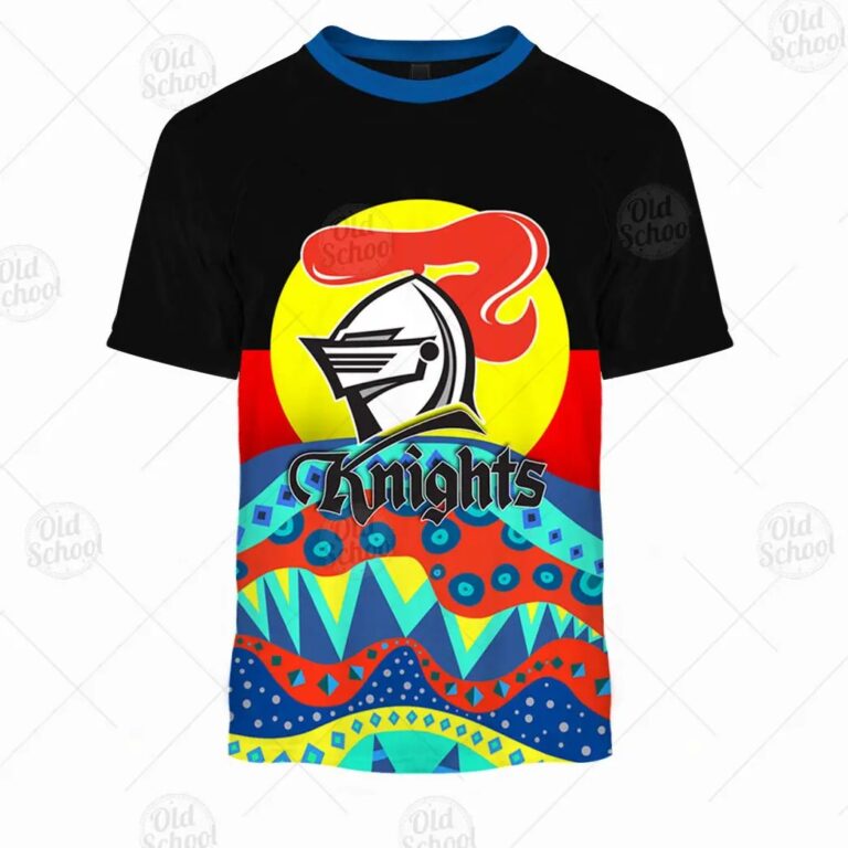 NRL Newcastle Knights Dinky Di Lover Aboriginal Flag x Indigenous T-Shirt