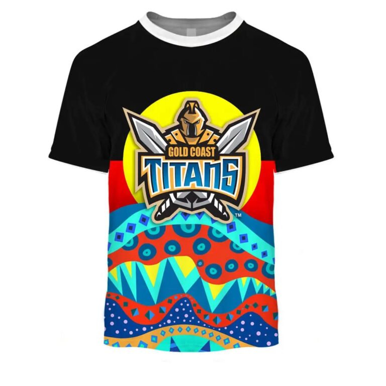 NRL Gold Coast Titans Dinky Di Lover Aboriginal Flag x Indigenous T-Shirt