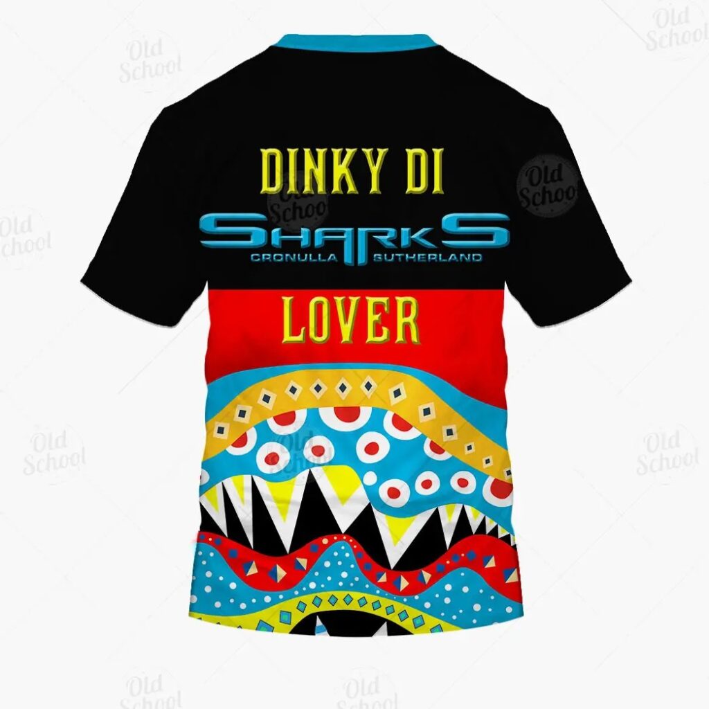 NRL Cronulla-Sutherland Sharks Dinky Di Lover Aboriginal Flag x Indigenous T-Shirt