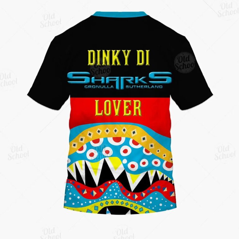 NRL Cronulla-Sutherland Sharks Dinky Di Lover Aboriginal Flag x Indigenous T-Shirt