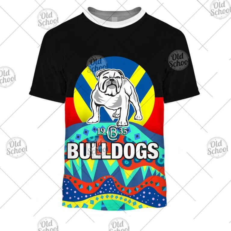 NRL Canterbury-Bankstown Bulldogs Dinky Di Lover Aboriginal Flag x Indigenous T-Shirt