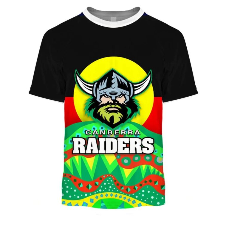 NRL Canberra Raiders Dinky Di Lover Aboriginal Flag x Indigenous T-Shirt