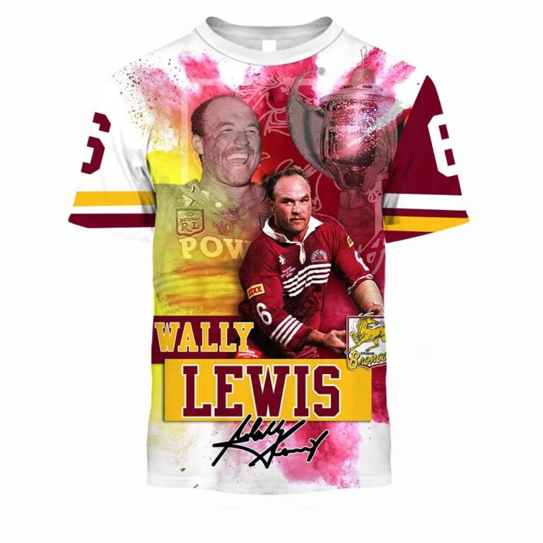 NRL Brisbane Broncos Legend Wally Lewis T-Shirt