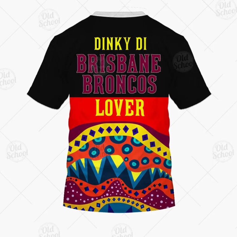 NRL Brisbane Broncos Dinky Di Lover Aboriginal Flag x Indigenous T-Shirt