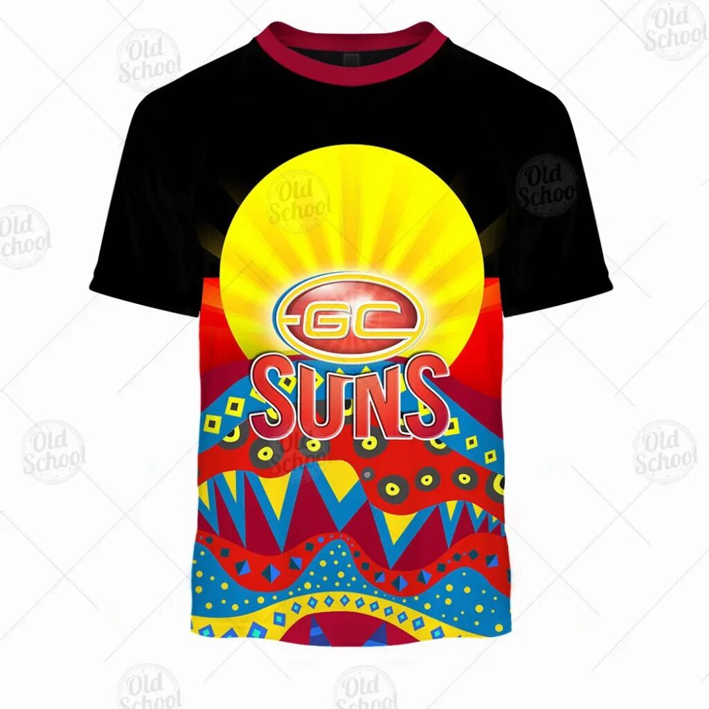 AFL Gold Coast Suns Dinky Di Lover Aboriginal Flag x Indigenous T-Shirt