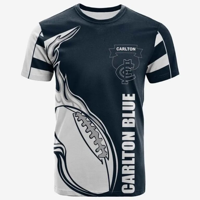 AFL Carlton Blues Flaming Ball T-Shirt
