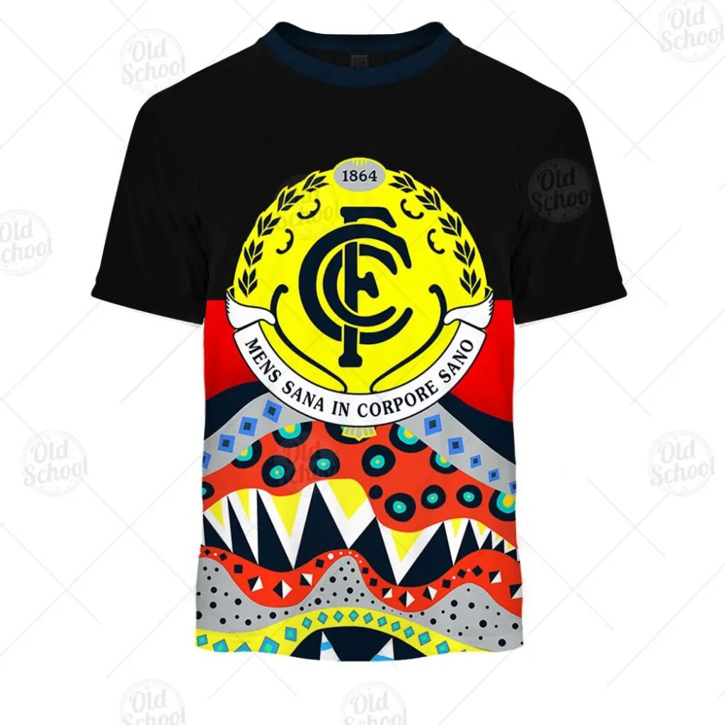 AFL Carlton Blues Dinky Di Lover Aboriginal Flag x Indigenous T-Shirt
