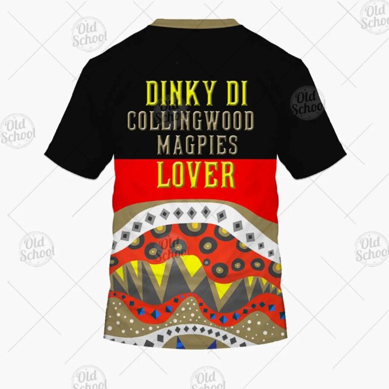 AFL Collingwood Magpies Dinky Di Lover Aboriginal Flag x Indigenous T-Shirt