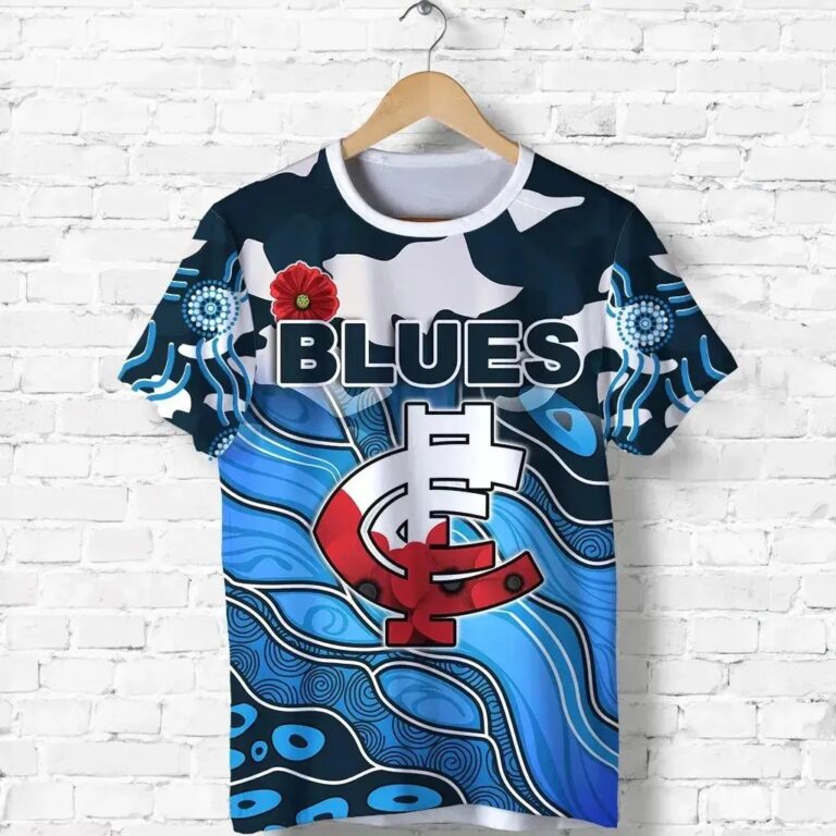 AFL Carlton Blues Anzac Indigenous T-Shirt