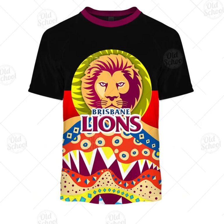 AFL Brisbane Lions Dinky Di Lover Aboriginal Flag x Indigenous T-Shirt