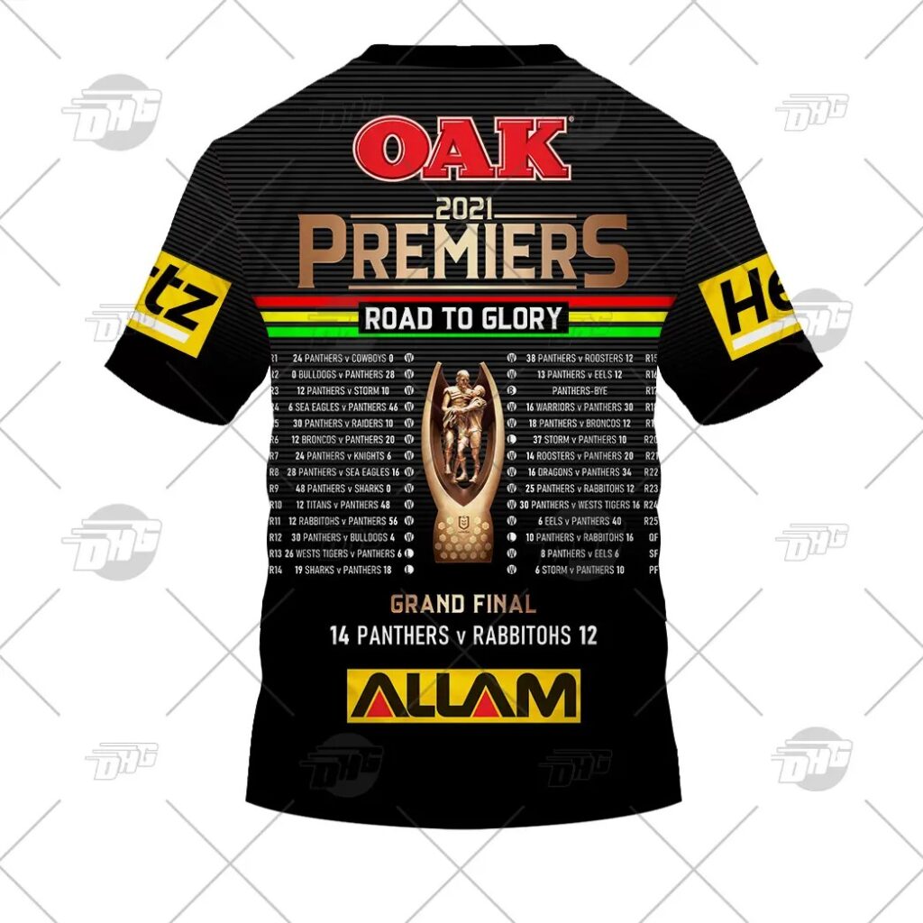 NRL Penrith Panthers Premiers 2021 Team Signatures T-Shirt