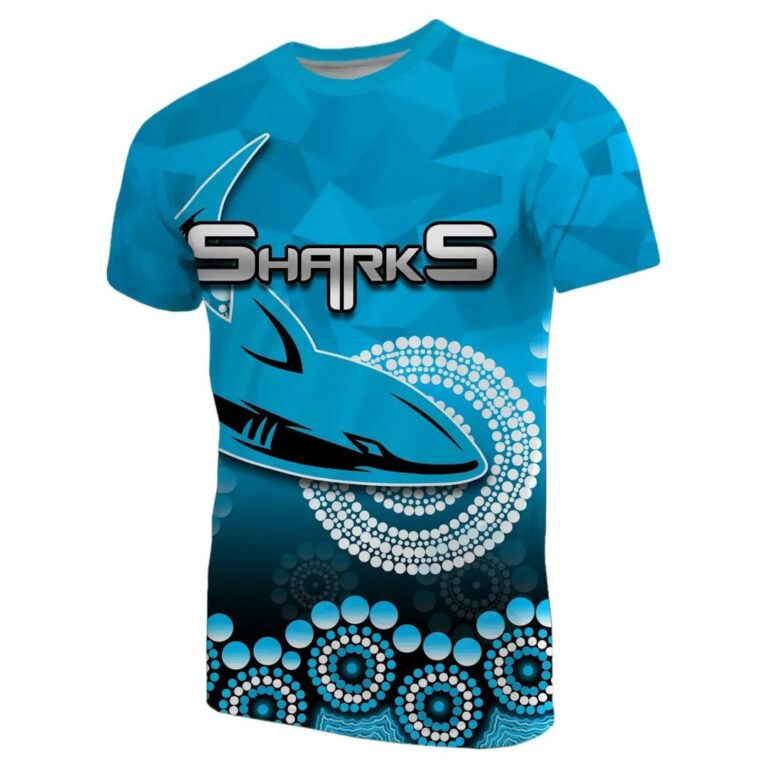 NRL Cronulla-Sutherland Sharks Aboriginal Mix 3D Patterns T-Shirt