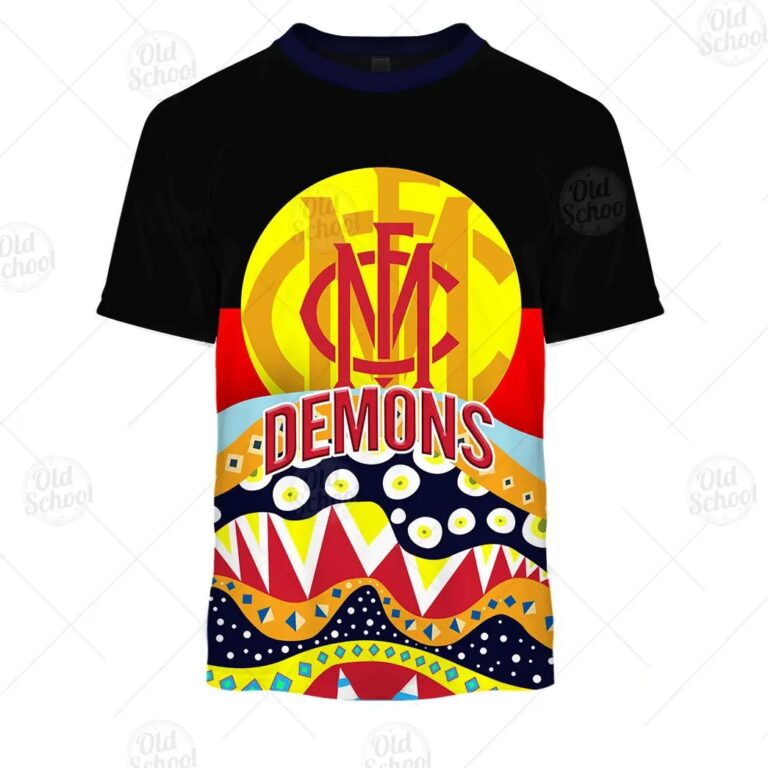 AFL Melbourne Demons Dinky Di Lover Aboriginal Flag x Indigenous T-Shirt