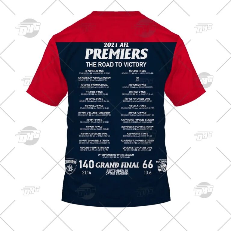 AFL Melbourne Demons 2021 Premiers Guernsey Team Signatures T-Shirt