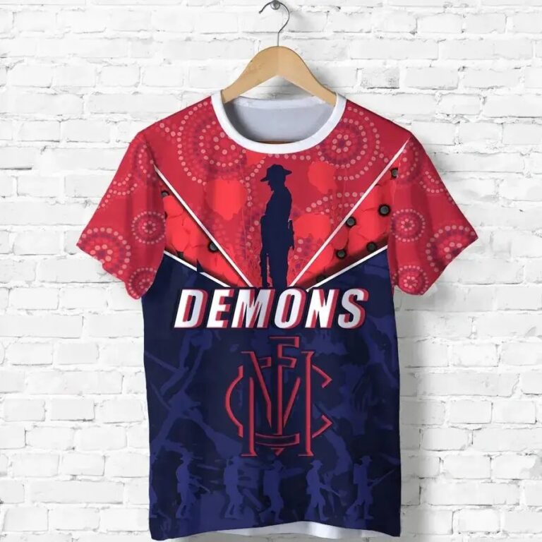 AFL Melbourne Demons ANZAC Day Indigenous T-Shirt
