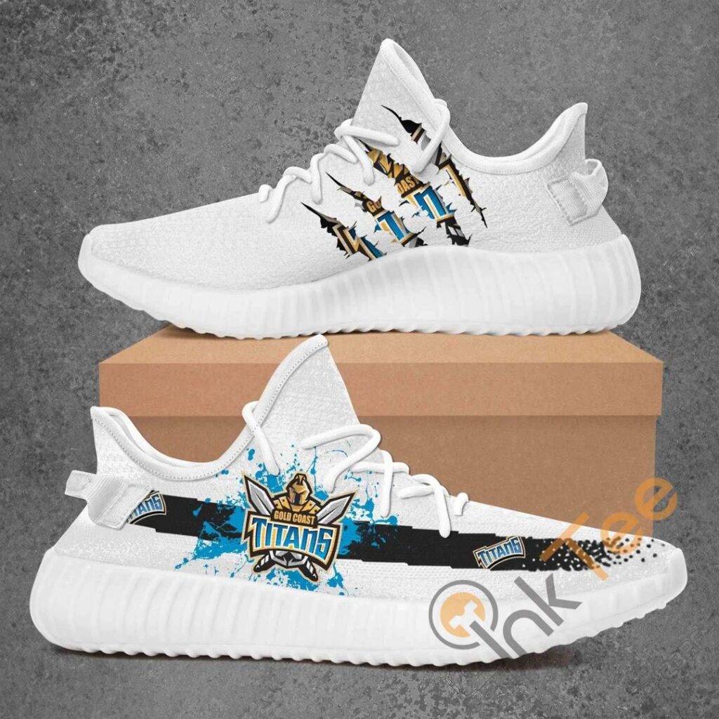 NRL Gold Coast Titans Tearing Open Logo Yeezy Boost Sneakers