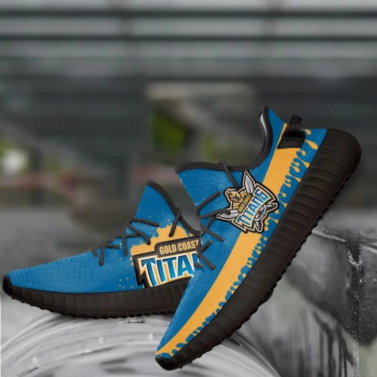 NRL Gold Coast Titans Blue Black Yeezy Boost Sneakers
