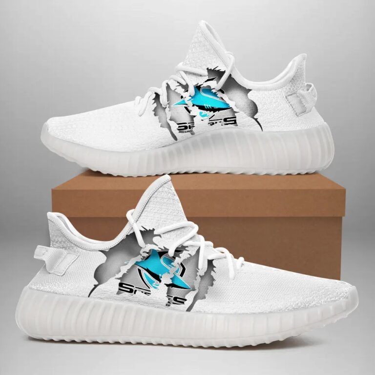 NRL Cronulla-Sutherland Sharks Tearing Open Logo Yeezy Boost Sneakers