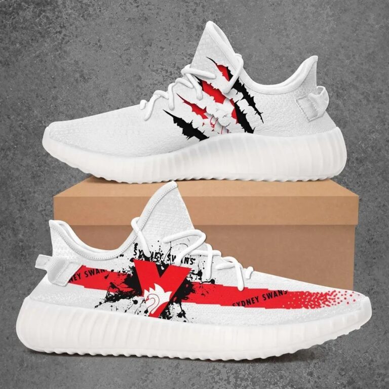 AFL Sydney Swans Tearing Open Logo Yeezy Boost Sneakers