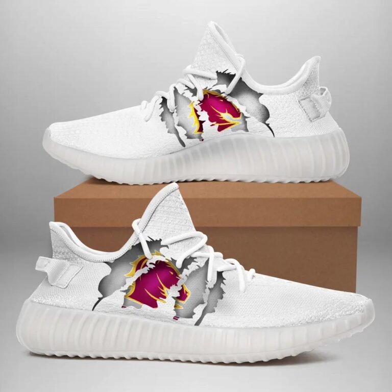 NRL Brisbane Broncos Tearing Open Logo Yeezy Boost Sneakers