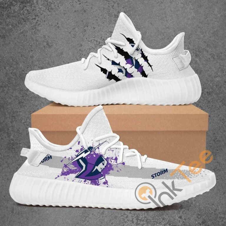 NRL Melbourne Storm Tearing Open Logo Yeezy Boost Sneakers V2