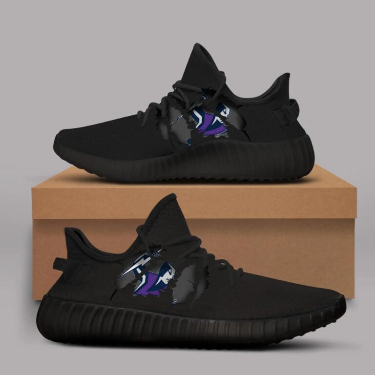 NRL Melbourne Storm Tearing Open Logo Yeezy Boost Sneakers