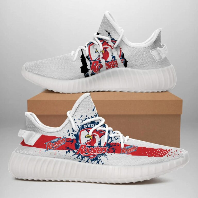 NRL Sydney Roosters Tearing Open Logo Yeezy Boost Sneakers
