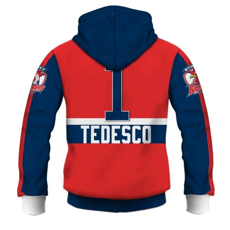 NRL Sydney Roosters James Tedesco Zip Up Hoodie
