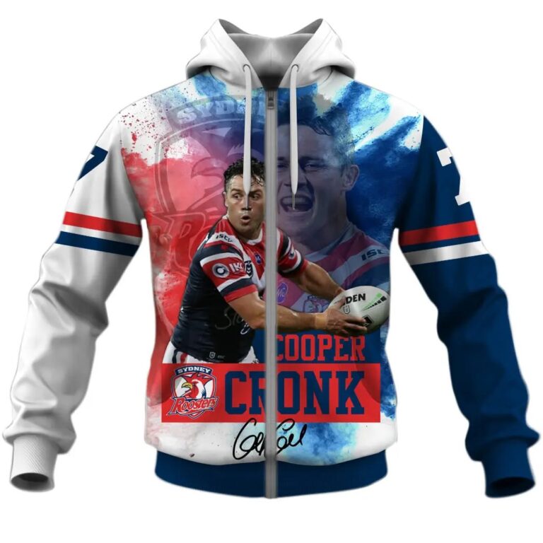 NRL Sydney Roosters Cooper Cronk Zip Up Hoodie