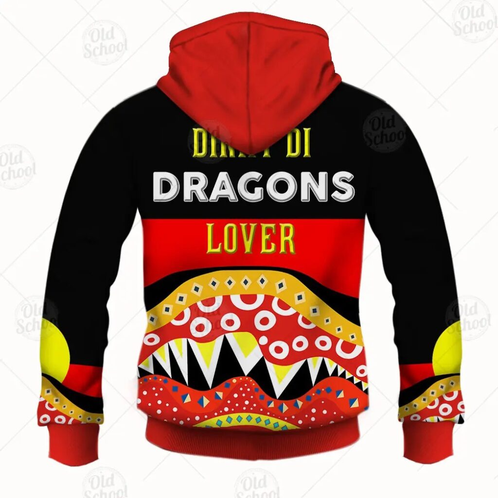 NRL St. George Illawarra Dragons Dinky Di Lover Aboriginal Flag x Indigenous Zip Up Hoodie