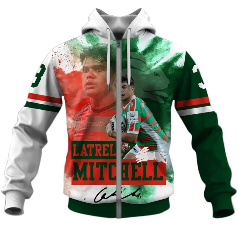 NRL South Sydney Rabbitohs Latrell Mitchel Zip Up Hoodie