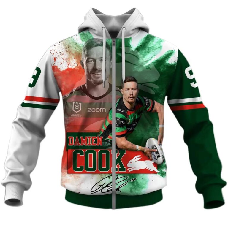 NRL South Sydney Rabbitohs Damien Cook Zip Up Hoodie