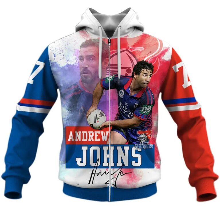 NRL Newcastle Knights Immortal Andrew Johns Zip Up Hoodie