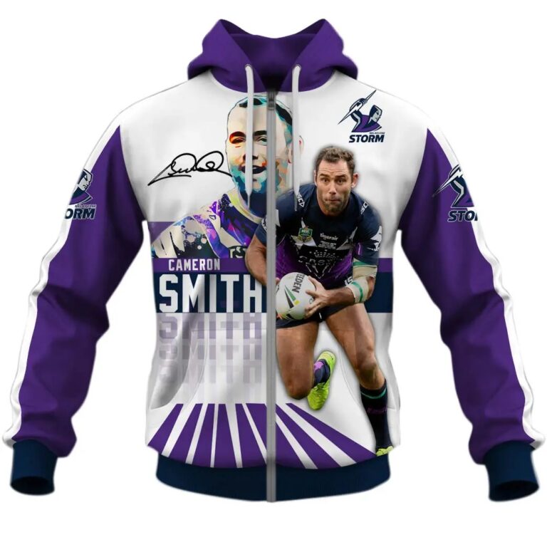 NRL Melbourne Storm Cameron Smith Zip Up Hoodie