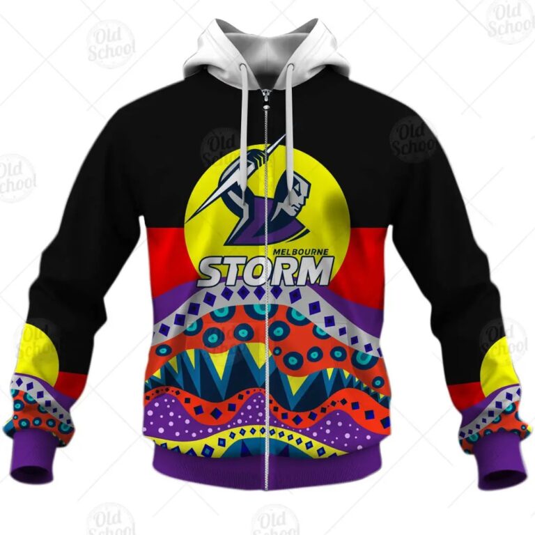 NRL Melbourne Storm Dinky Di Lover Aboriginal Flag x Indigenous Zip Up Hoodie